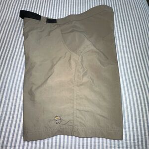 Mountain Hardwear Shorts Mens XL Brown Beige Schoeller 9" Belted Khaki Hiking